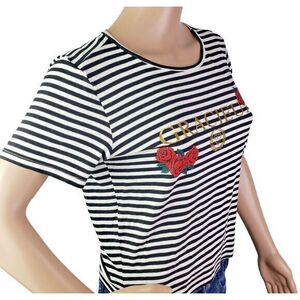 Women's Striped Short-Sleeved T-Shirt, Casual‎ Loose Size M New